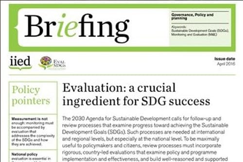 Evaluation and the SDGs, Part 1